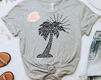 Leopard Print Palm Tree Svg, Palm Tree Png, Summer Svg, Leopard Print Svg, Summer Sublimation Download, Commercial Use Svg