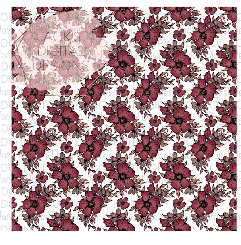Flower Pattern One Color Flower Seamless Pattern Floral Png Flower Pattern One Day - Etsy