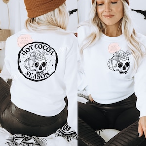 Hot Cocoa Season Png, Christmas Coffee Png, Winter Vibes Png, Skeleton Png, Spooky Christmas Png