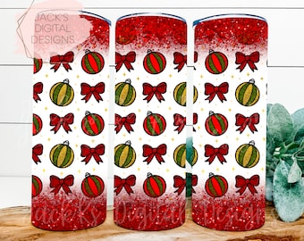 Vaso de adorno de brillo Png, envoltura de vaso sin costuras, envoltura de vaso de Navidad de 20 oz, temporada de brillo png, brillo falso png