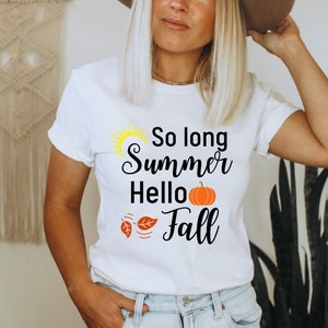 Hello Fall Svg, So Long Summer Svg, Fall Shirt Svg, Fall Decor, Porch Sign Svg, Digital Download, Svg For Cricut