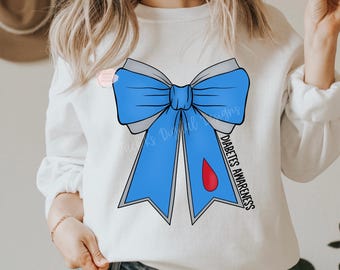 Diabetes Awareness Bow Png, Diabetes Awareness Month Design, Diabetes Shirt Design, Bow Png