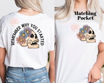 Remember Why You Started Png, Flower Skull Png, Motivational Png, Skeleton Design, Floral Png, Inspirational Png