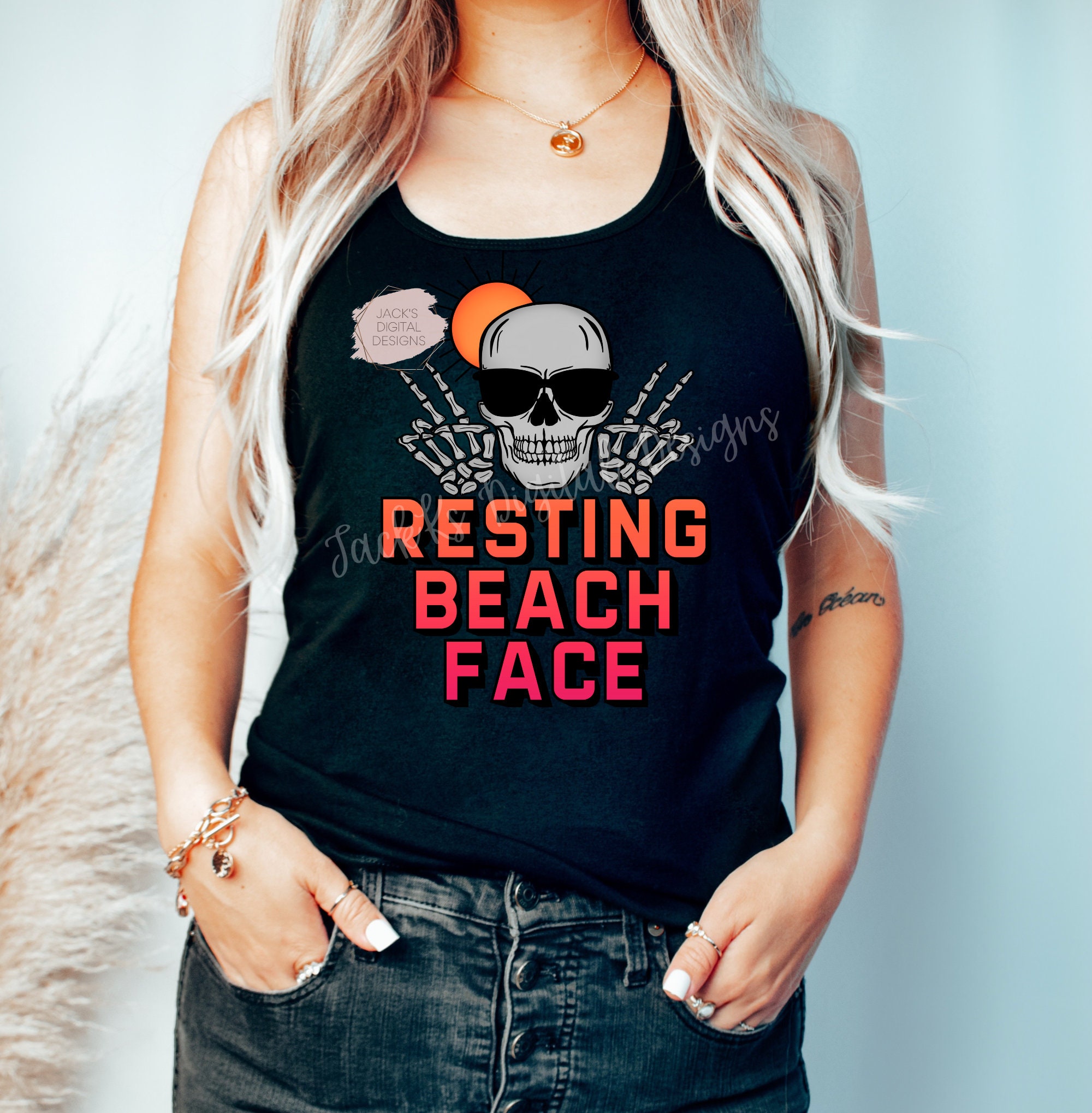 Resting Beach Face Png, Spooky Summer Png, Summer Png, Beach Png ...