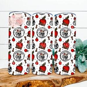 Apple Cider Season Seamless Tumbler Wrap, Christmas Coffee Png, 20 oz Tumbler Wrap, Hot Cocoa Png, Winter Png, Spooky Christmas Png