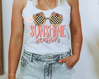 Sunshine Season PNG, Sunshine Png, Retro Summer Png, Retro Png, Summer Design, Beach Png, Sunglasses Png, Png For Shirts, Checkered Png