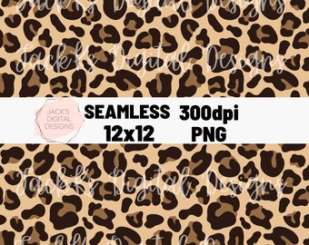 Leopard Print Seamless Pattern, Freezing To Death Seamless Pattern, Leopard Print Skull Png, Hand Drawn Seamless, Commercial Use