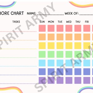 Chore Chart for Kids, Printable Responsibility Chart