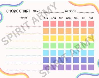 Chore Chart for Kids, Printable Responsibility Chart