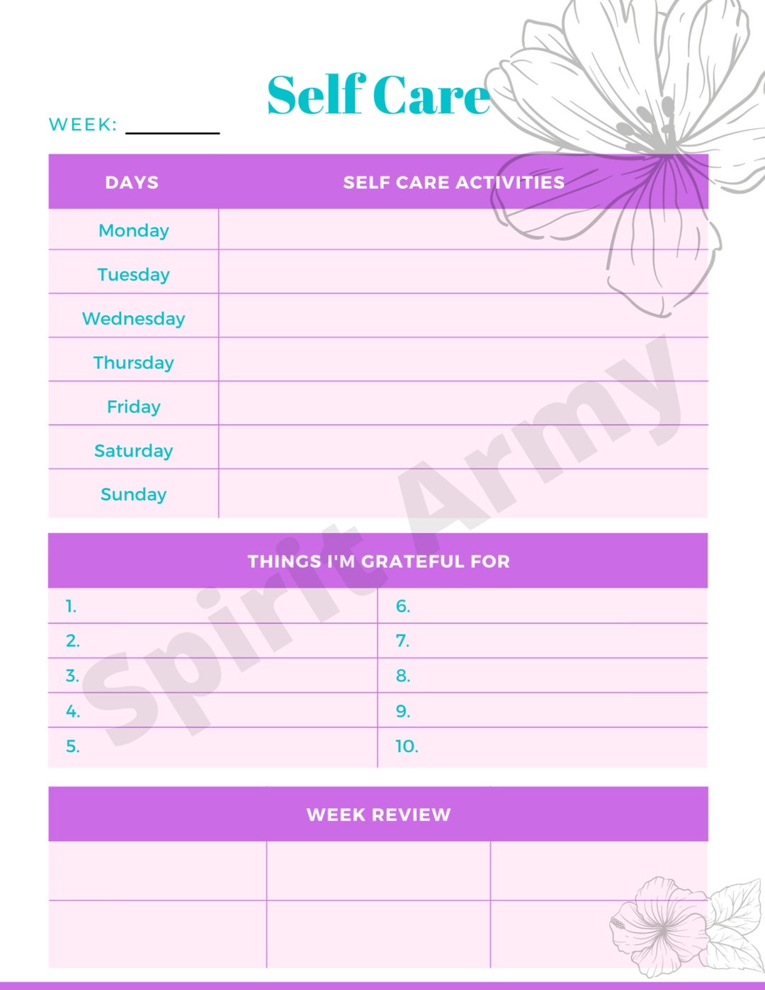 Self Care Digital Planner - Etsy