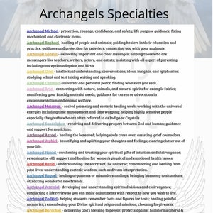 Archangels Specialties PDF Printable