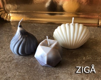 Handmade soya wax candle | Sea shell candle | Twisted candle | Stone candle
