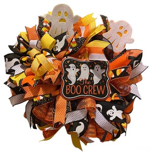Halloween wreath,Halloween ghost wreath,Halloween Decor,Halloween Candy Corn wreath,Candy Corn decor,Ghost Halloween wreath,Ghost home decor