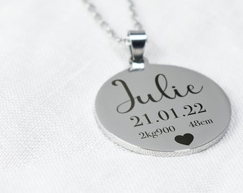 Personalized necklace woman - Birth necklace with first name for mom