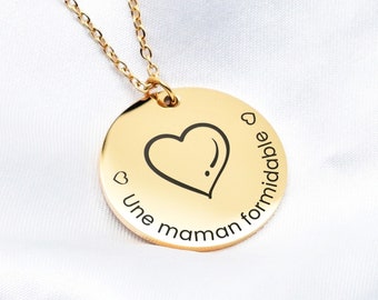 Gift for Maman Noël | Customizable necklace for mom| Pendant A great mom