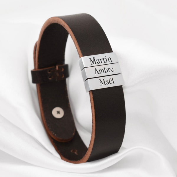 Bracelet in Cuir Personalized for Homme | Bracelet with Gifts for Papa | Rapid Expedition