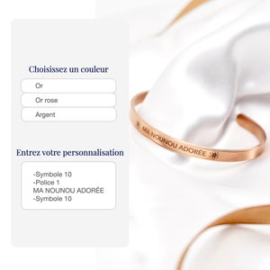 Bracelet personnalisé Jonc cadeau couple personnalisé idée cadeau pour marraine image 8