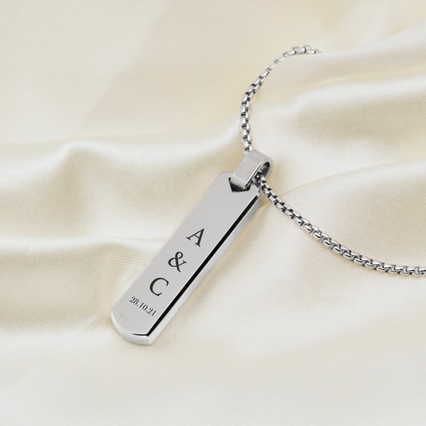 Collier Homme Personalized with Initials and Date | Collier Elégance - Amoureux