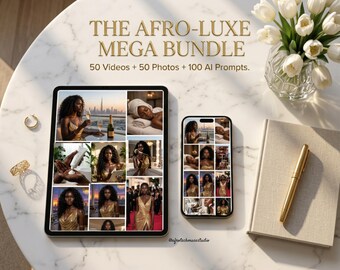 Afro-Luxe Faceless Content Vault | Melanin Stock Videos, Photos, AI Prompts