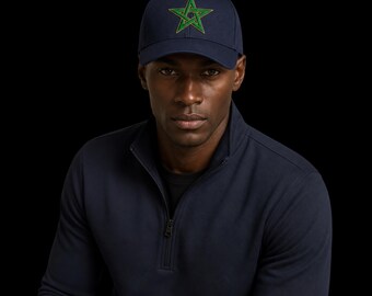 Moroccan Flag Star Dad Hat | Atlas Lions Embroidered Baseball Cap (Unisex)