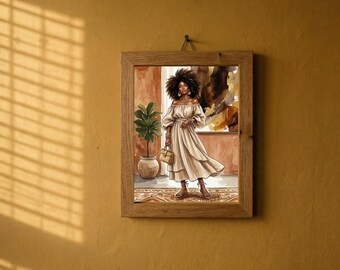 Afrocentric Frame Mockup for Boho Terracotta Wall Art.