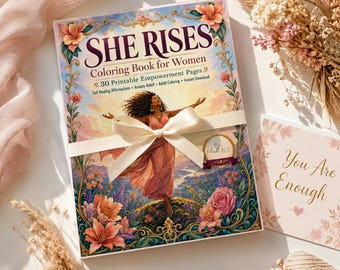 She Rises Coloring Book for Women — 30 Printable Empowerment Pages PDF