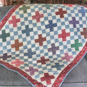 Simple Nine-Patch on point baby or toddler quilt