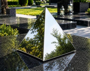 Personalized Stainless Steel Pyramid Urn: Modern Funeral Keepsake