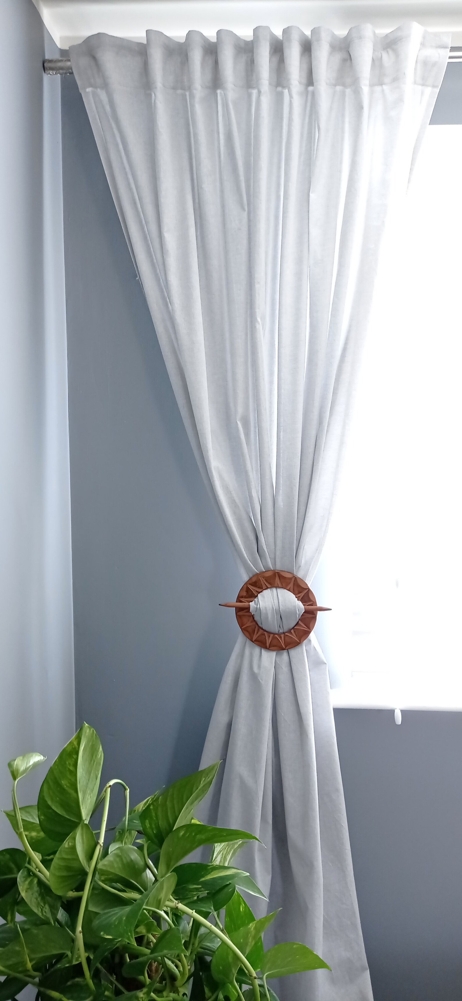 1 par de broche de madera espaldas de corbata de cortina | Etsy