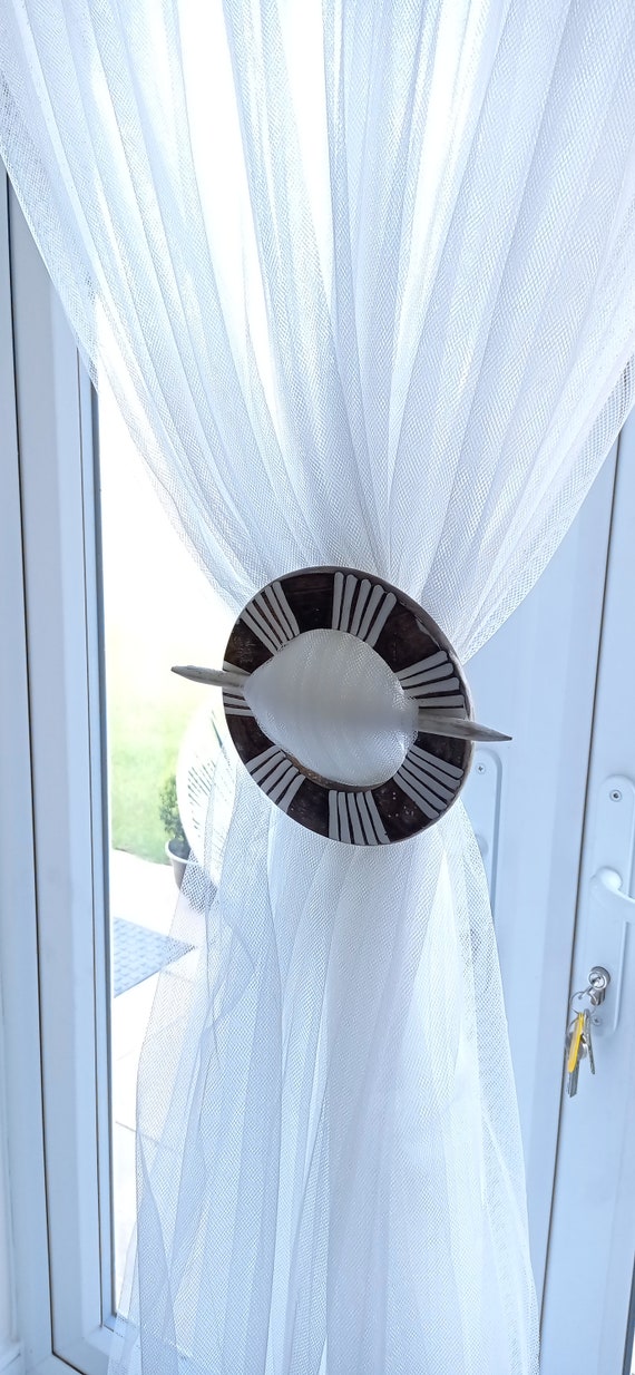 1 Pair of Wooden Brooch Curtain Tie backs Drapery Holdbacks Etsy