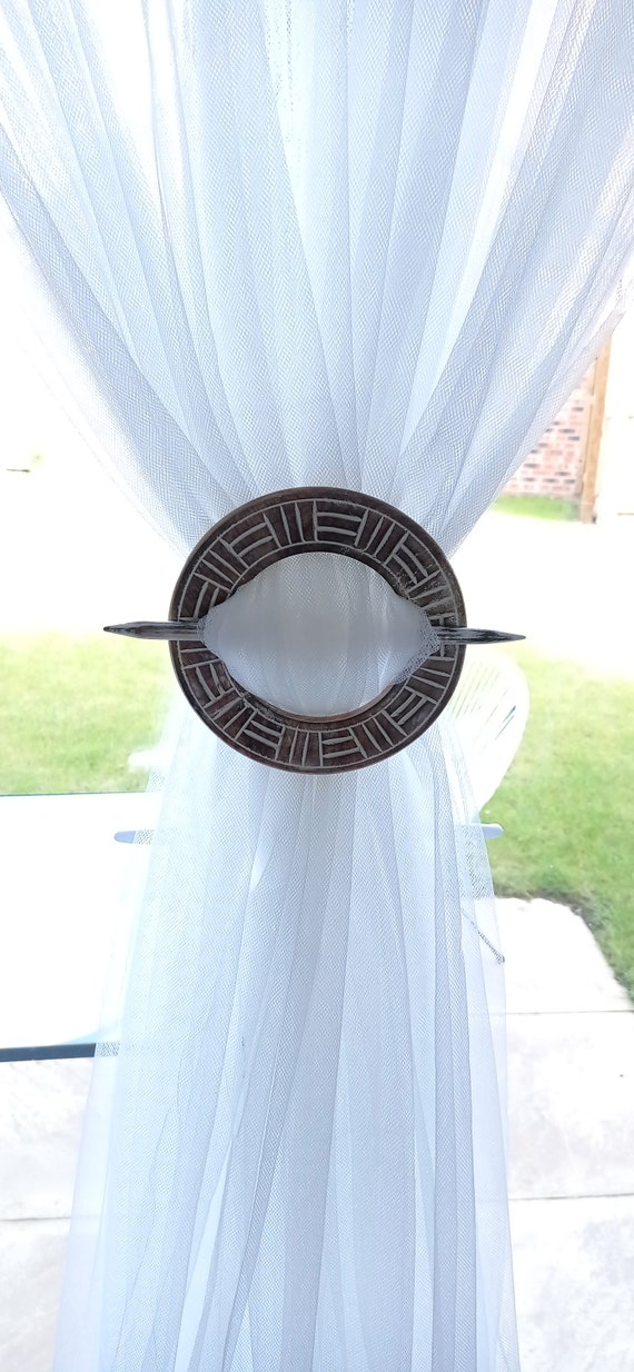 1 par de broche de madera espaldas de corbata de cortina | Etsy