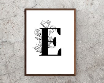 Letter E Drawing Etsy