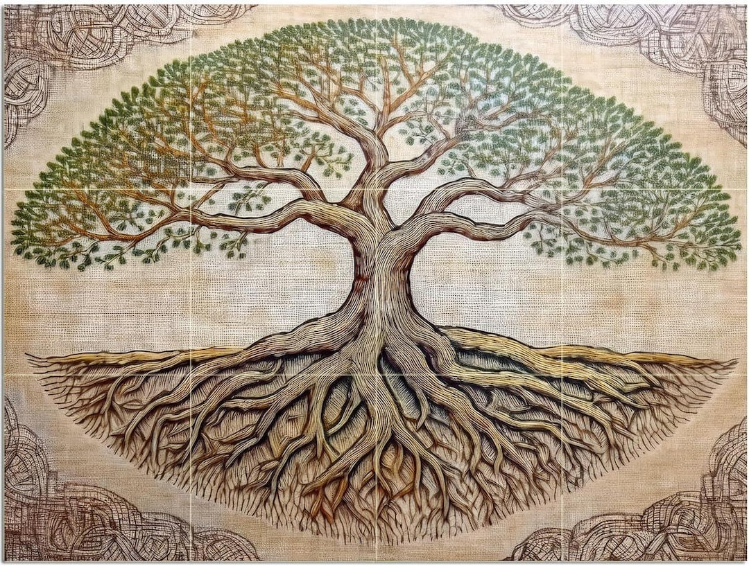 Tree of Life Pattern A1053 Art Tile Mural Kitchen Shower Bath Wall ...