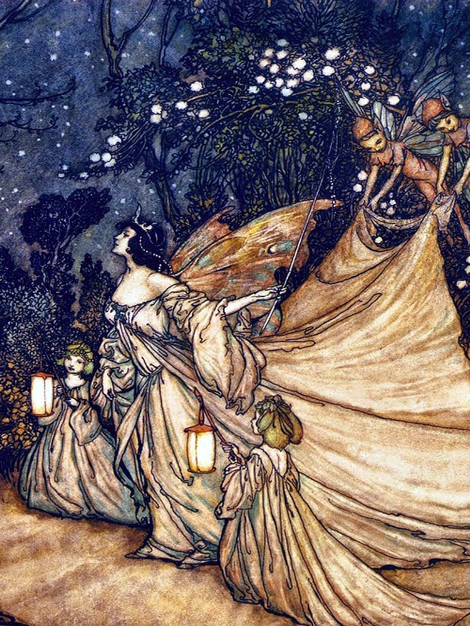 Midsummer Night's Dream by Arthur Rackham Accent Tile Mural Kitchen ...