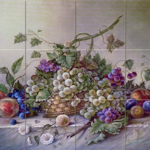 Fruits Bouquet by Corrado Pila Art Tile Mural Kitchen Shower Bath Backsplash Marble Ceramic