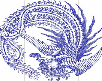 Chinese Patterns Bird Phoenix Tile Mural Kitchen Shower Bath Wall Backsplash Marble Ceramic