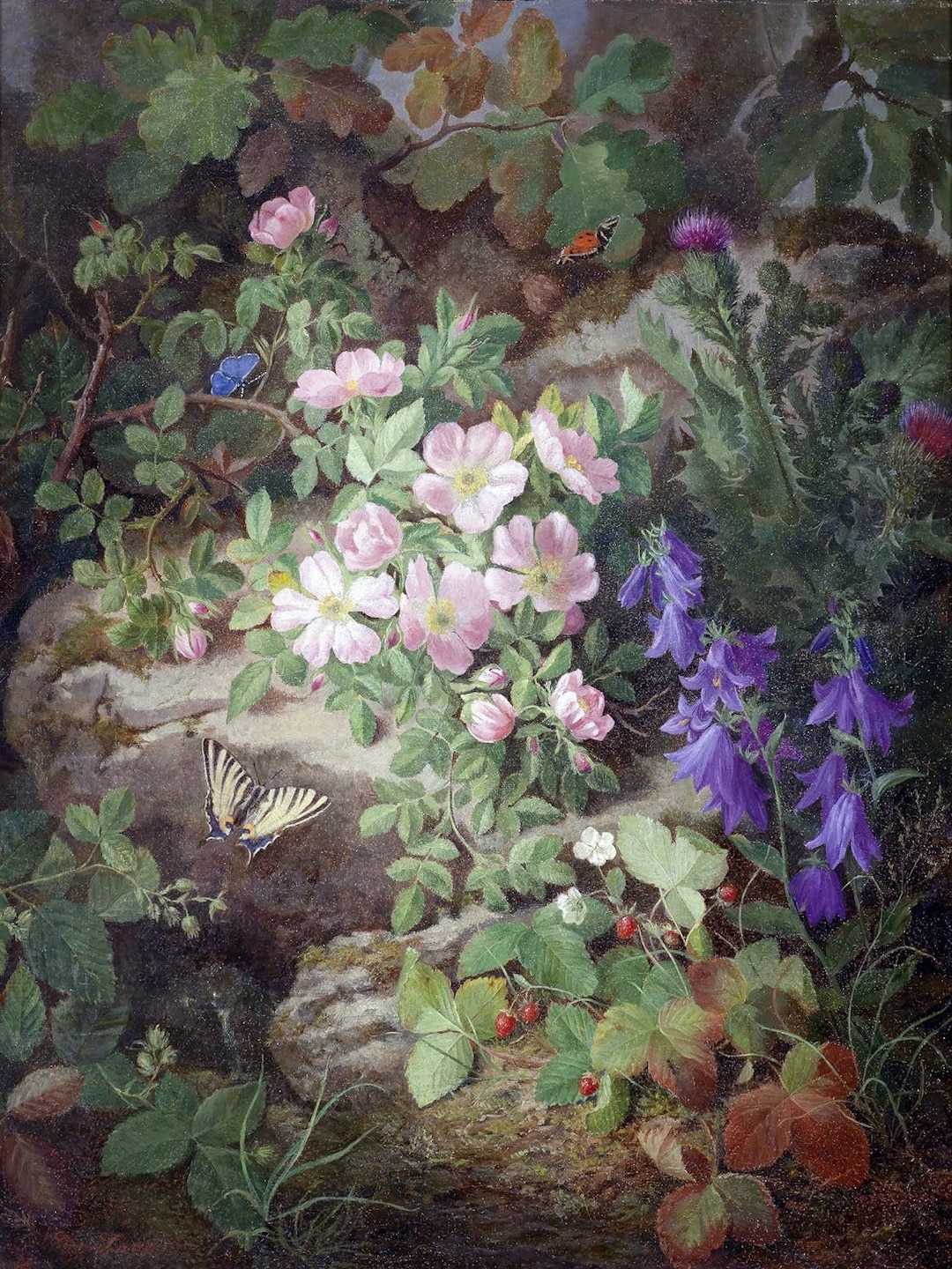 Still Life With Alpine Flowers by Josef Lauer Accent Tile Mural Kitchen ...
