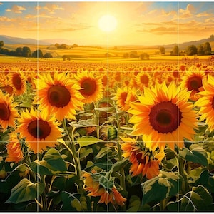 Sunflower Field Floral Decor Pattern A818 Art Tile Mural Kitchen Shower Bath Wall Backsplash Marble Ceramic
