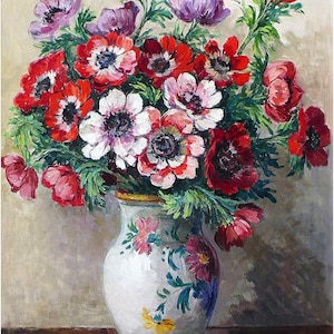 Still Life Of Flowers In A Vase By Jeannette Slager Multicolour Colorful Accent Tile Mural Kitchen Bathroom Wall Backsplash One Tile Ceramic