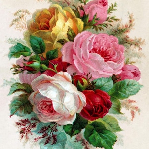 Still Life Flowers Rose Yellow red Pink by Catherine Klein Accent Tile Mural Kitchen Bathroom Wall Backsplash One Tile Ceramic
