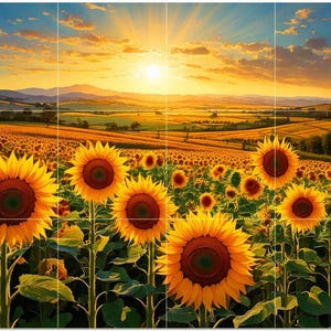 Sunflower Field Floral Decor Pattern A815 Art Tile Mural Kitchen Shower Bath Wall Backsplash Marble Ceramic
