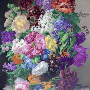 Still Life Of Vase Of Flowers By Joseph Nigg Poppies Nasturtium Colorful Accent Tile Mural Kitchen Bathroom Wall Backsplash One Tile Ceramic