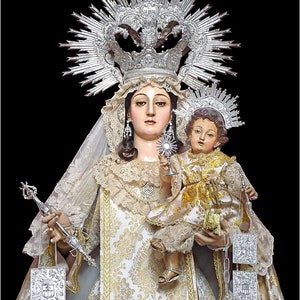 Virgen de las Mercedes Virgen de la Misericordia Acento Mural de Azulejos Cocina Baño Pared Backsplash Detrás de la Estufa Variedad Fregadero Un Azulejo de Cerámica