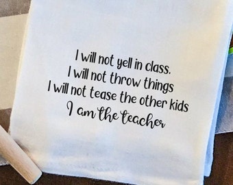 Toalla de cocina divertida para profesores - "Yo soy el profesor" - Regalo sarcástico
