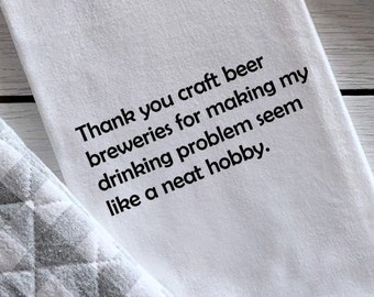 Paño de cocina divertido con temática de cerveza artesanal: un regalo ingenioso para decorar la cocina.