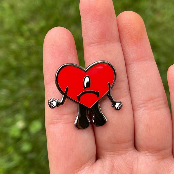 Bad Bunny Enamel Pin | Un Verano Sin Ti Heart Pin | UVST | Bad Bunny | Conejo Malo | Un Verano Sin Ti | Bad Bunny Pin | x100pre | YHLQMDLG