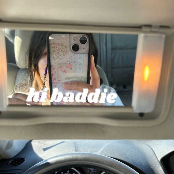 Hi Baddie | Cute Car Mirror Decal| Passenger Sticker| Passenger Mirror Sticker| Self-love| Pretty Girl| Affirmation Quotes