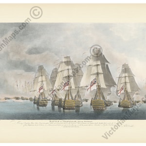 TRAFALGAR Battle victory Admiral Nelson REAR Division 1805 antique engraving R. Dodd 1843 art print poster gift Navy captain sailor soldier