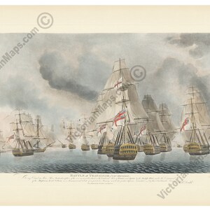 TRAFALGAR Battle victory Admiral Lord Nelson VAN Division 1805 antique engraving Dodd 1843 art print poster gift Navy captain sailor soldier