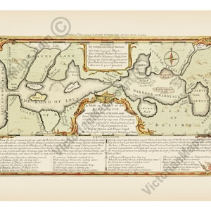 Map Chart the ROAD OF LOVE Harbour Of Marriage 1794 art print poster card funny Valentine gift humour present wedding anniversary birthday